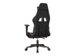 Cadeira gaming massagem c/ apoio pés couro artif. preto/laranja