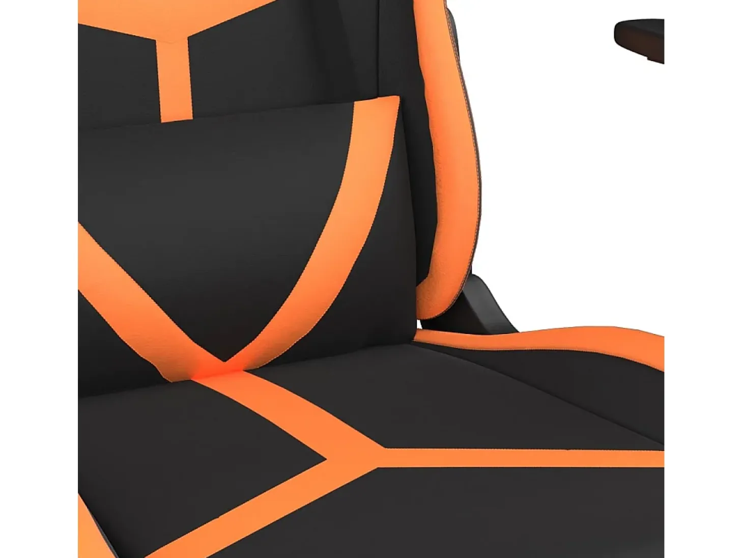 Cadeira gaming massagem c/ apoio pés couro artif. preto/laranja