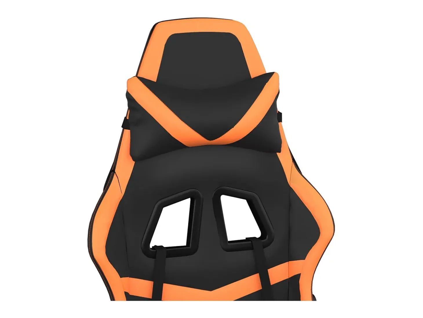 Cadeira gaming massagem c/ apoio pés couro artif. preto/laranja