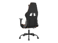 Cadeira gaming massagem c/ apoio pés couro artif. preto/laranja