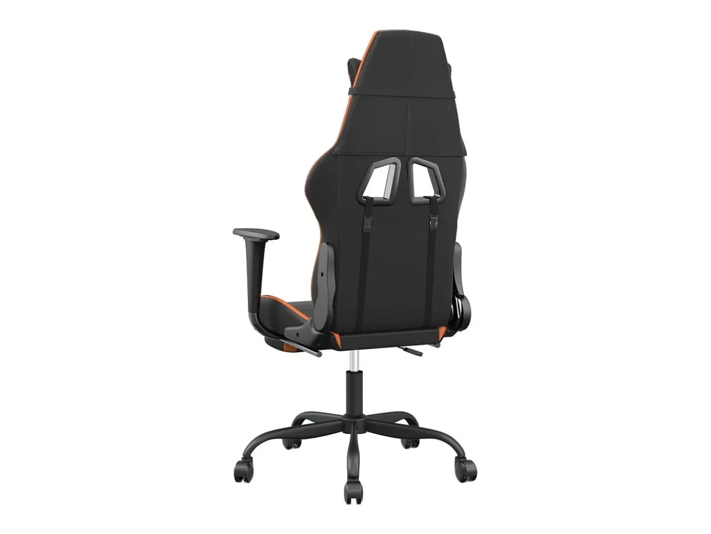 Cadeira gaming massagem c/ apoio pés couro artif. preto/laranja