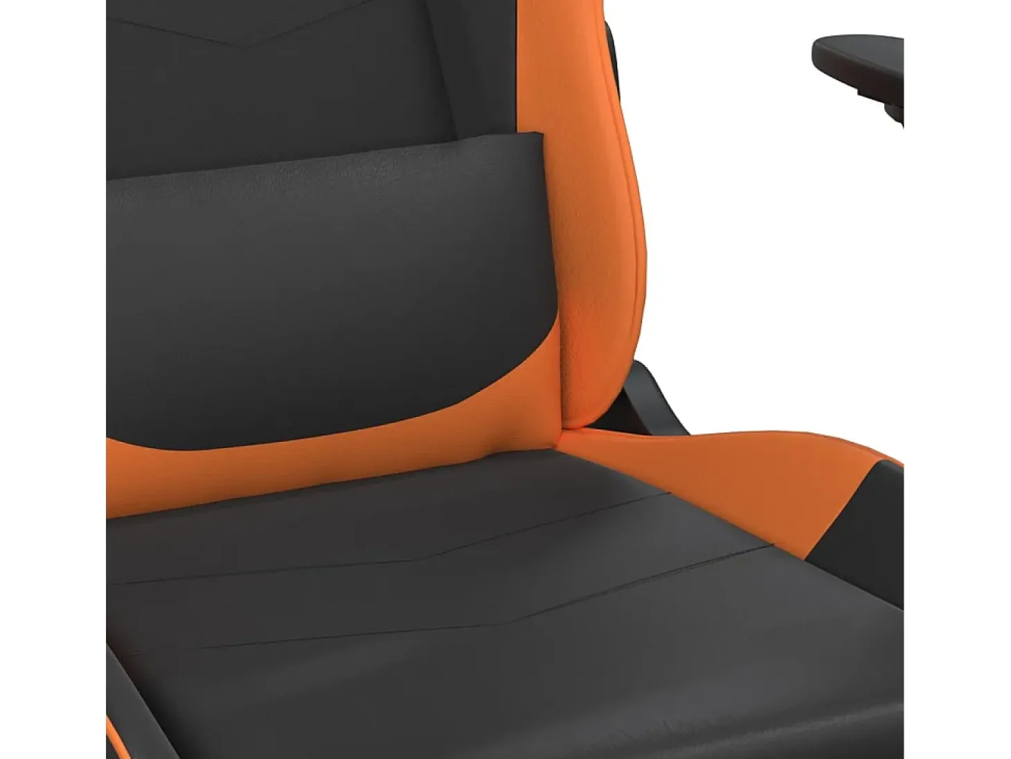 Cadeira gaming massagem c/ apoio pés couro artif. preto/laranja
