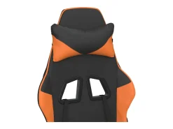 Cadeira gaming massagem c/ apoio pés couro artif. preto/laranja