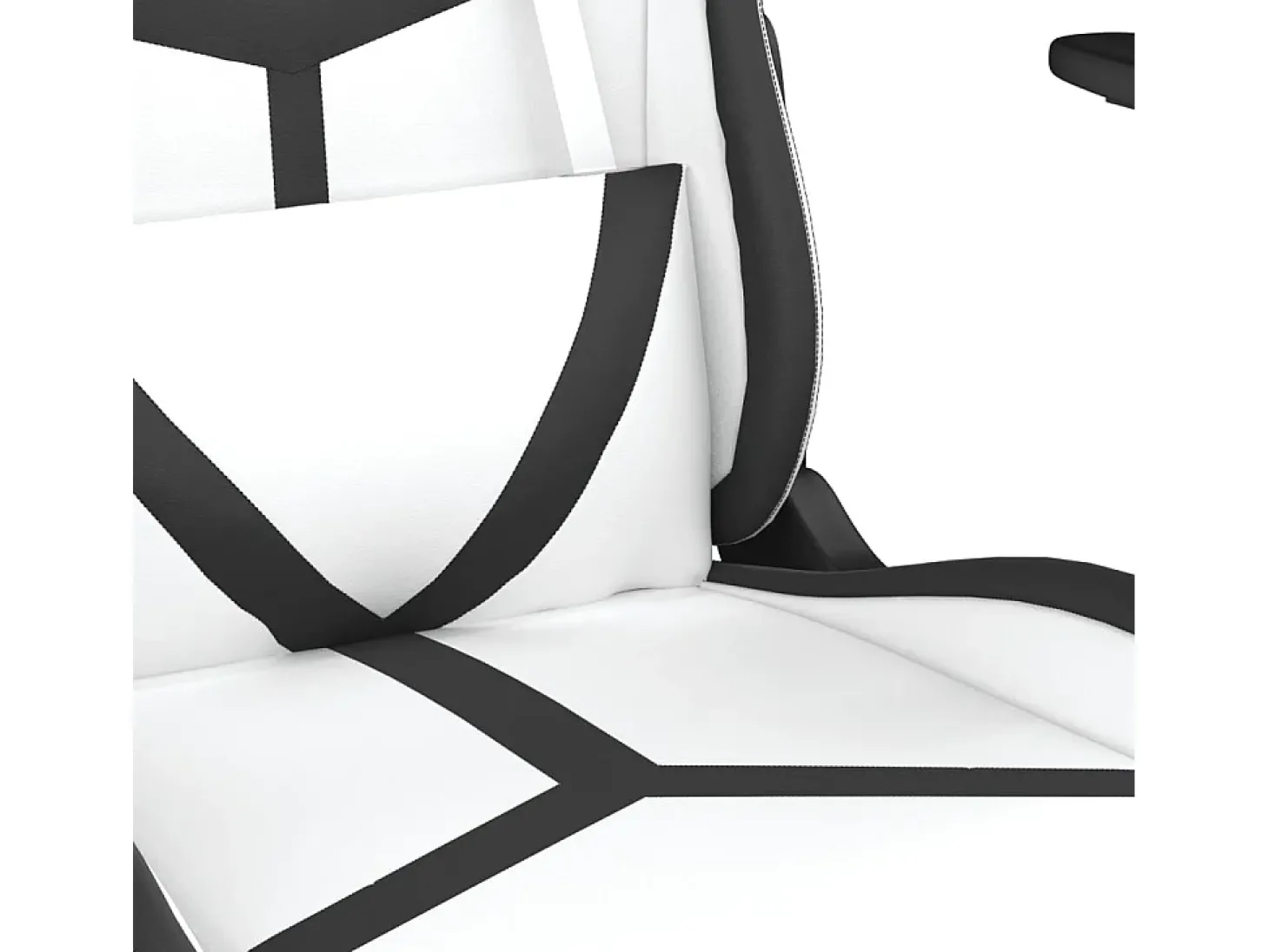 Cadeira gaming massagens couro artificial branco e preto