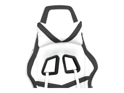 Cadeira gaming massagens couro artificial branco e preto