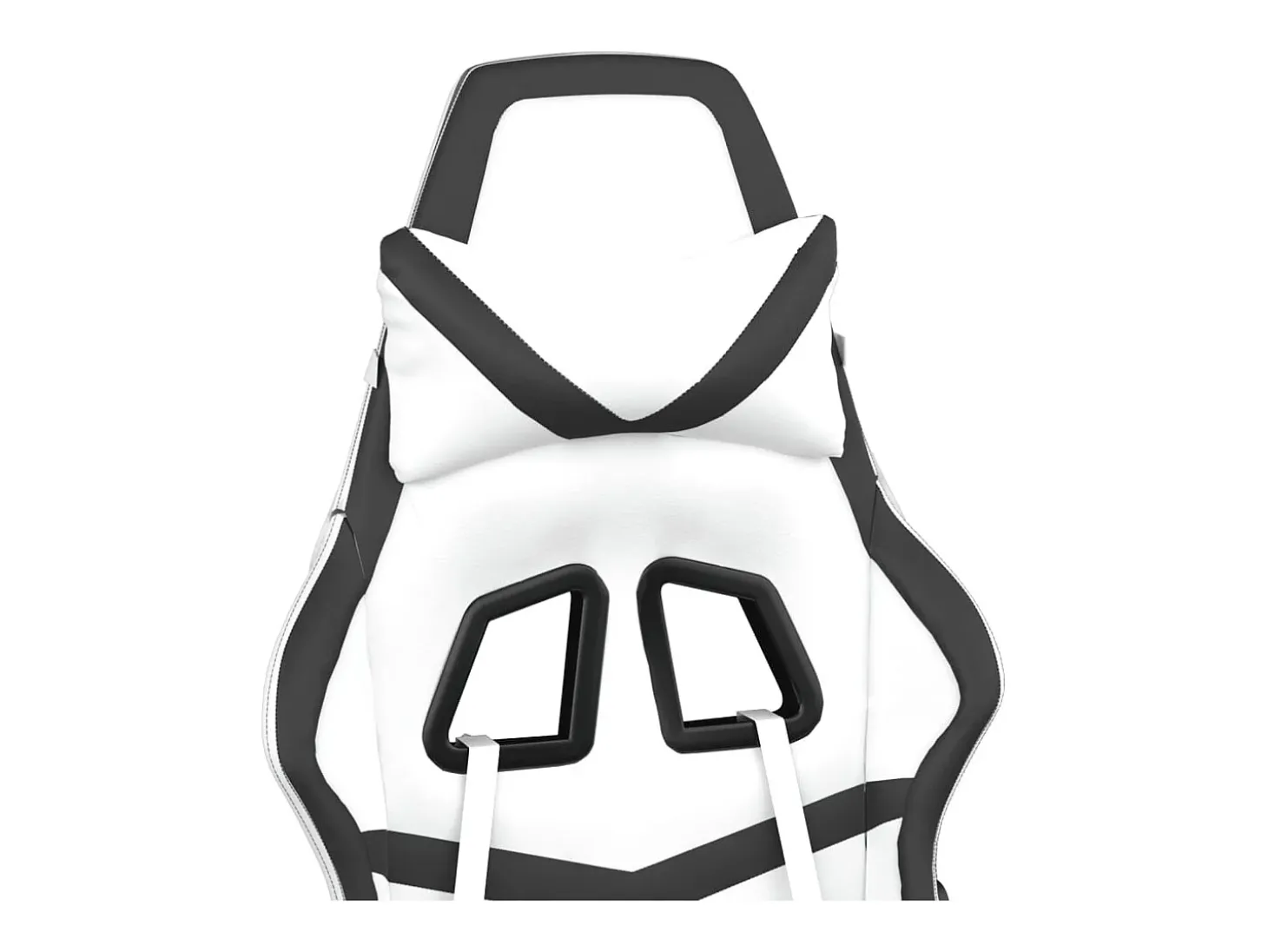 Cadeira gaming massagens couro artificial branco e preto