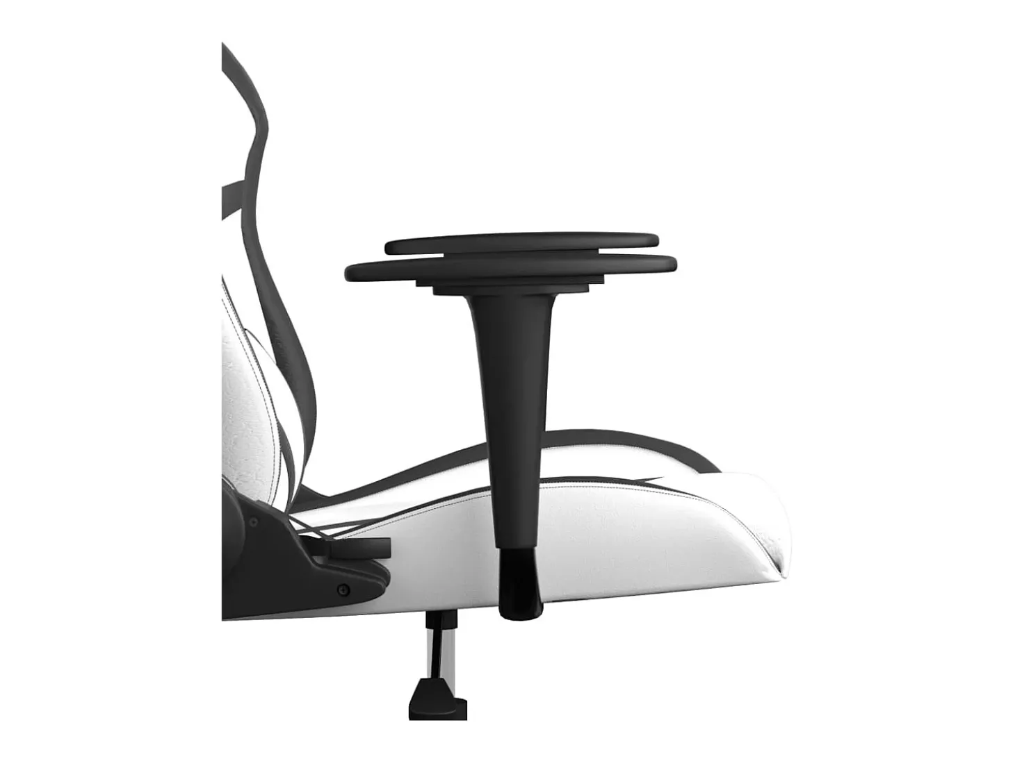Cadeira gaming massagens couro artificial branco e preto