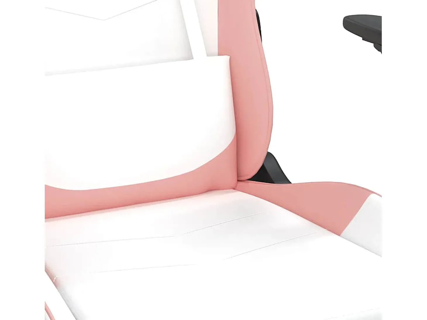 Cadeira gaming massagens c/ apoio pés couro artif. branco/rosa