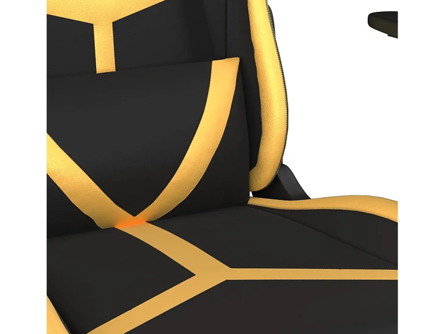 Cadeira gaming massagens couro artificial preto e dourado