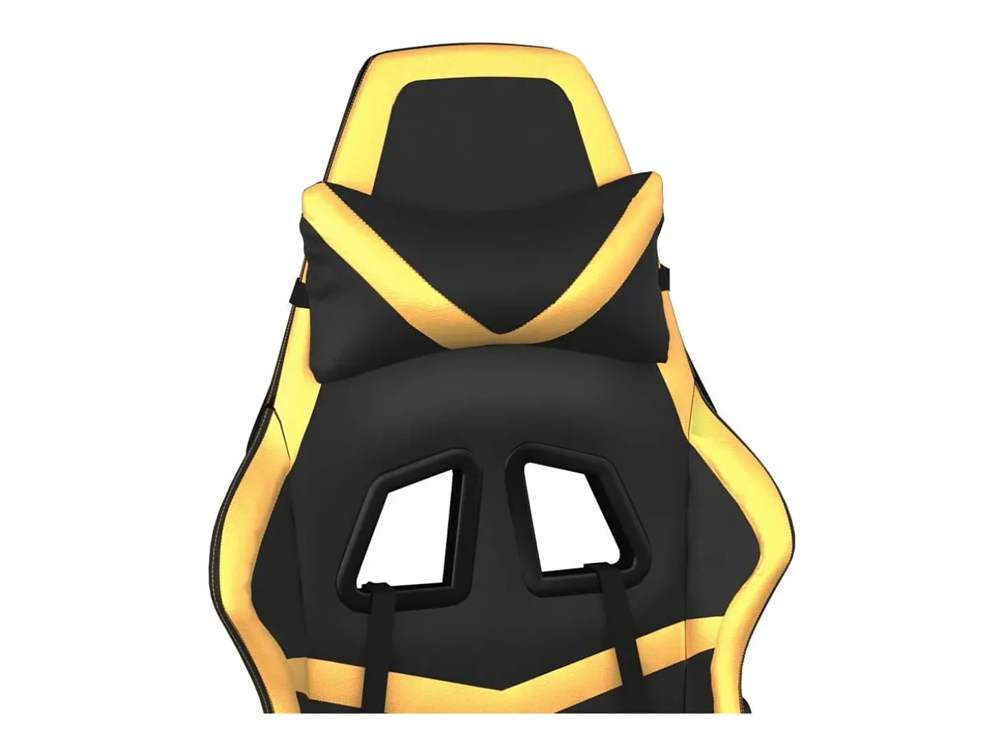 Cadeira gaming massagens couro artificial preto e dourado