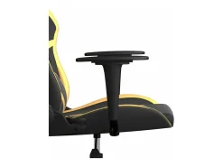 Cadeira gaming massagens couro artificial preto e dourado