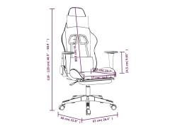 Cadeira gaming massagens c/ apoio pés couro artif. preto/azul