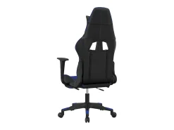Cadeira gaming massagens c/ apoio pés couro artif. preto/azul