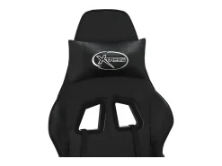 Cadeira gaming massagens c/ apoio pés couro artif. preto