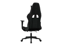 Cadeira gaming massagens c/ apoio pés couro artif. preto