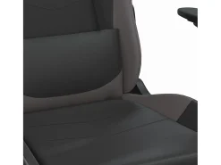 Cadeira gaming massagens c/ apoio pés couro artif. preto/cinza