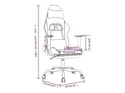Cadeira gaming massagens c/ apoio pés couro artif. preto/azul