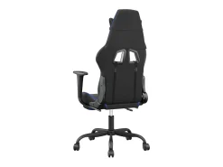 Cadeira gaming massagens c/ apoio pés couro artif. preto/azul