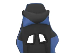 Cadeira gaming massagens c/ apoio pés couro artif. preto/azul