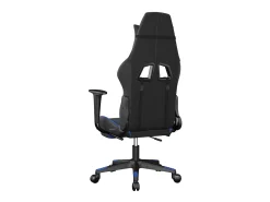 Cadeira gaming massagens c/ apoio pés couro artif. preto/azul