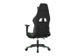 Cadeira gaming massagens c/ apoio pés couro artif. preto/verde