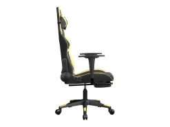 Cadeira gaming massagens c/ apoio pés couro artif. Ouro/Preto