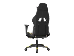 Cadeira gaming massagens c/ apoio pés couro artif. Ouro/Preto