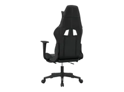 Cadeira gaming massagens c/ apoio pés couro artif. preto/cinza