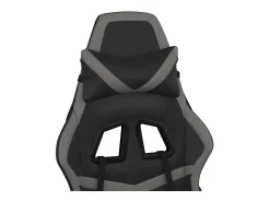 Cadeira gaming massagens c/ apoio pés couro artif. preto/cinza