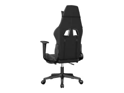 Cadeira gaming massagens c/ apoio pés couro artif. preto/cinza
