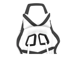 Cadeira gaming massagens c/ apoio pés couro artif. Branco/preto