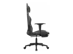 Cadeira gaming massagens apoio pés couro artif preto/camuflagem