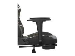 Cadeira gaming massagens apoio pés couro artif preto/camuflagem