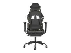 Cadeira gaming massagens apoio pés couro artif preto/camuflagem