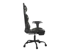 Cadeira gaming massagens apoio pés couro artif preto/camuflagem