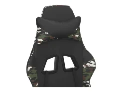 Cadeira gaming massagens apoio pés couro artif preto/camuflagem
