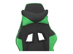 Cadeira gaming massagens c/ apoio pés couro artif. preto/verde