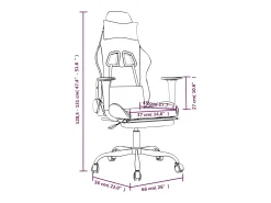 Cadeira gaming massagens c/ apoio pés couro artif. preto/verde