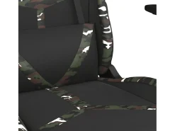 Cadeira gaming massagens couro artificial preto e camuflagem