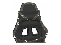 Cadeira gaming massagens couro artificial preto e camuflagem