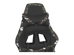 Cadeira gaming massagens apoio pés couro artif preto/camuflagem