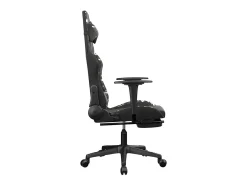 Cadeira gaming massagens apoio pés couro artif preto/camuflagem