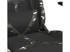 Cadeira gaming massagens apoio pés couro artif preto/camuflagem