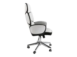 Cadeira giratória de escritório em tecido cinzento claro e pvc branco brilhante 4142 ANGEL CERDA