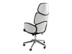 Cadeira giratória de escritório em tecido cinzento claro e pvc branco brilhante 4142 ANGEL CERDA