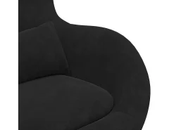 Cadeira ovo Preto 63 x 73 x 90 cm Veludo