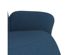 Cadeira reclinável c/ apoio de pés tecido azul