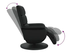 Cadeira reclinável com apoio de pés couro artificial preto