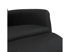 Cadeira reclinável com apoio de pés couro artificial preto
