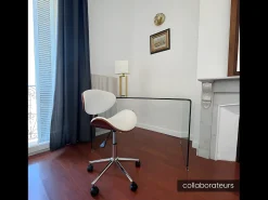 Cadeira secretária MONTENEGRO Pele sintética Branco e noz